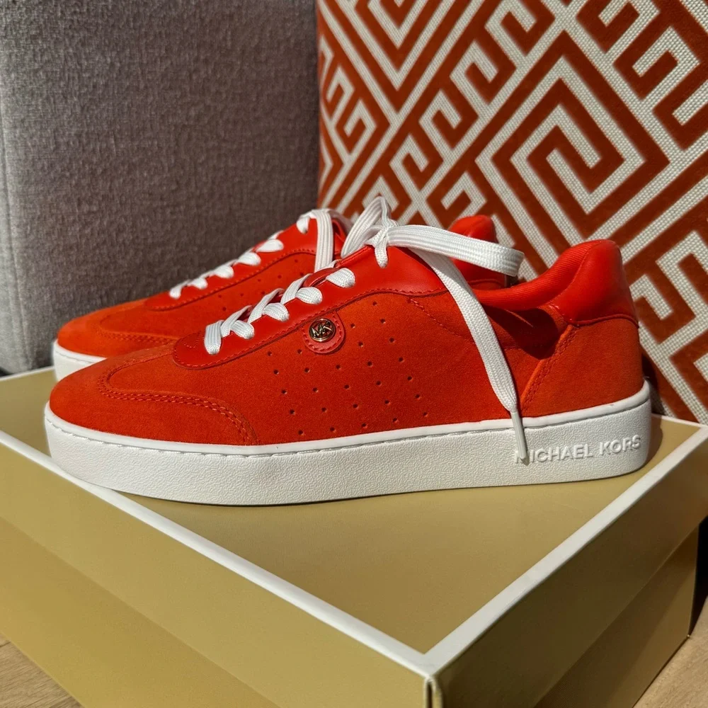 Michael Kors Scotty Suede Sneakers in Orange Red - Women’s size 6